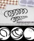 Grab-N-Go Must-Have 322Pcs 14 Size 65Mn Steel Round Wire Snap Rings Kit displayed with assortment of black oxide finish C clips.