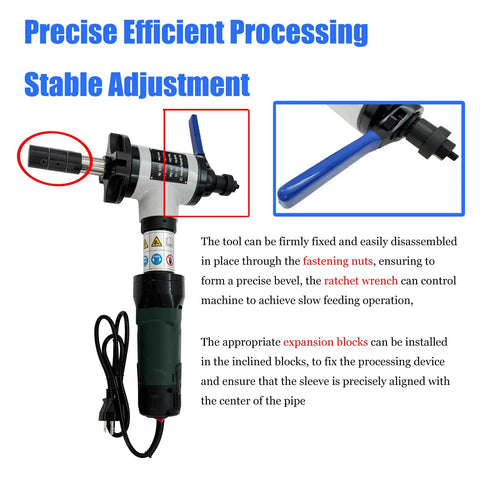 Top Shelf Electric Internal Expansion Pipe Beveler And Tube Chamfer Tool Built Different For Smooth Metal Fabrication Work With Hella Precise Angle Adjustments For 1.57 To 4.72 Inch Tubing Straight Upgrade On 220V Systems, with adjustable features and robust design.