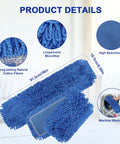 Premium 36 Inch Microfiber Dust Mop Head Replacement Medium Washable Commercial Dry Dust Mop Pad shown with looped-end design.