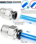 Straight Push To Connect Pneumatic Fittings 6mm Tube OD To 1/4 Inch NPT Thread Male Quick Connect Copper And Plastic 145 PSI
