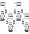 Heavy Duty Iron Spring Toggle Latches With Duckbill Shock Absorbing Design in silver, ideal for toolboxes and RV cabinets.