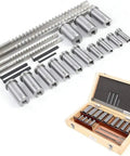 Keyway Broach Set Kit In Fitted Box With 4 Broaches, 13 Collared Bushings, And 5 Gaskets, Metric Size Industrial Tool Essentials