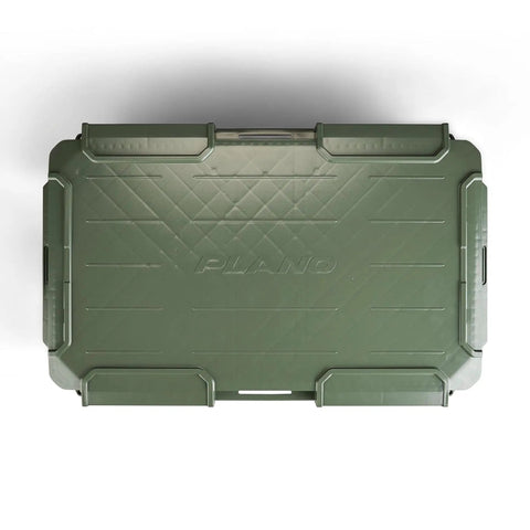 Top view of GoNow Box Waterproof Gear Storage Heavy Duty Outdoor Utility Container With Tray And Dividers For Tools And Accessories