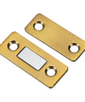 Ultra Thin Cabinet Magnetic Catch 4 Pack Brass Steel Door Magnets for Kitchen and Closet Adhesive Mount Easy Install Slim Magnetic Latch