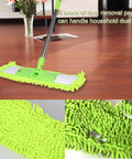 All Purpose Floor Dust Mop With 58 Inch Extendable Handle And Washable Chenille Pads, Dry And Wet Flat Mop for Hardwood Floors, Green