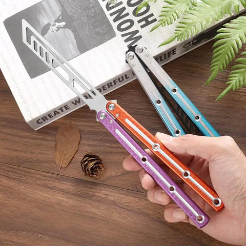 Integrated Forging Bushing System With Aluminum Channel Handle, showing ergonomic grip and colorful handle, on wood surface