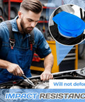 Mechanic showing OEM 3Q0955455 Windshield Washer Fluid Cap installed on a vehicle engine, emphasizes impact resistance, suitable for VW Atlas.