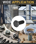 Three Pack M8 1.25 X 20mm Left Hand Hex Head Bolt Black Oxide Carbon Steel Reverse Thread Fastener on various equipment.