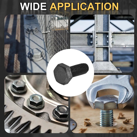 Three Pack M8 1.25 X 20mm Left Hand Hex Head Bolt Black Oxide Carbon Steel Reverse Thread Fastener on various equipment.