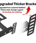 Adjustable Headboard Brackets For Metal Bed Frame Extension Kit With Heavy Duty Gear Easy Hook Up Quick Install Fits Twin Full Queen King Beds Matte Black Finish Pair showing upgraded thicker steel bracket designs.