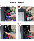 Steps to set up Portable Propane Water Heater with Constant Temperature Control For Camping Showers, Rechargeable Shower Pump