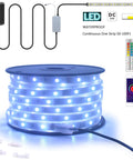 70ft Waterproof 24V RGB LED Strip Lights With WiFi App Control And Alexa Voice Music Sync, coiled reel, connectors included