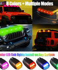 Lit Neon RGB Car Roof Strobe Lights For Cars Trucks SUVs Jeeps RVs Wireless LED Warning Lamps Solar Powered Or USB C
