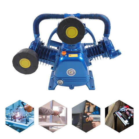 Heavy Duty 10 HP 175psi Air Compressor Pump Head Cast Iron Replacement Motor For Chemical Or Food Industry High Performance Pneumatic Secondary Compression Unit Reliable Industrial Grade Component