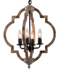 Dope Four Light Farmhouse Wood Chandelier With Rustic Orb Pendant Lighting Fixture And Adjustable Chain showcasing oak finish