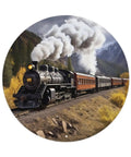 Dope Circular Metal Wall Art Featuring A Vintage Locomotive Train For Living Room And Office Decor Large Round Sign With Industrial Rustic Vibes Durable Metal Wall Hanging For Home Studio Or Workspace