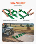 Heavy Duty Tow Behind Drag Harrow For ATV UTV Tractor And Lawn Care, 8 ft wide, assembly process and field use with chains