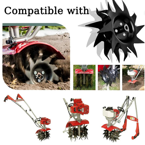 Heavy Duty Power Tiller Tines And Right Hand Tine Wheel Assembly Replacement 1622 OEM 10 Inch Deep Tillers in action