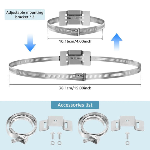 Rock Solid Heavy Duty Sign Mounting Brackets For Large Poles 4 To 15 Inches Stainless Steel Clamp Kit with accessories