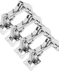 Two Pairs Of Four Hinges 175 Degree Soft Close Cabinet Hinges For Hidden Frameless Lazy Susan And Cupboard Doors With Lid Support And Trap Door No Squeak Quiet Glide Operation, shown in silver, highlighting hinge design and structure.