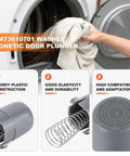 Upgraded 2026 Washer Magnetic Door Plunger Replacement Part For LG And Kenmore Elite Washers Fits WM3050 WM3170CW WM8000HA WM3770 WM3670HWA And More Models Easy Install Durable Door Magnet Plunger, gray plastic spring replacement
