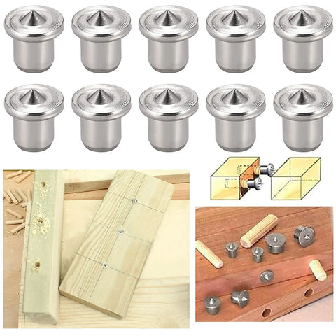 20 Piece Stainless Steel Dowel Center Pin Set for Woodworking Tools 1 Quarter Inch 6mm Hollow Dowel Centers with Sharp Point Drill Guide