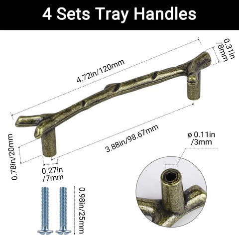 Kitchen Cabinet Pulls Resin Tray Handles Branch Shaped Bronze Finish With Hardware Kit Perfect For Epoxy Molds Faux Geode Agate Boards And Furniture Upgrades That Bring Fresh Vibes To Your Space