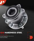 High hardness steel hub from Two-Pack Beefed-Up Rear Wheel Bearing And Hub Assembly For 5-Lug Subaru Outback 2005-2009 And Legacy 2005-2009 Wagon And Sedan, Heavy-Duty Hubs With Ball Bearings, Smooth Ride, Easy Install, And Long-Lasting Axial And Radial Support.
