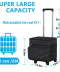 Rolling Cooler With Wheels And Handle 29 Liter 50 Can Capacity Portable Soft Leakproof Insulated Wheeled Cooler dimensions