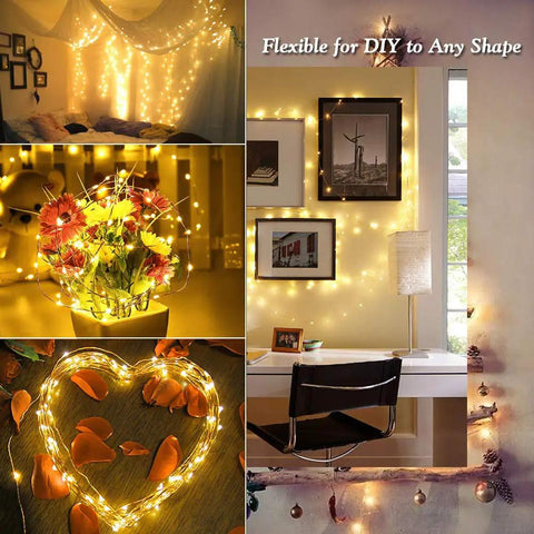 2 Pack Solar String Lights 132Ft Of Warm White LED Fairy Lights, 400 LED Total used for indoor and outdoor decor