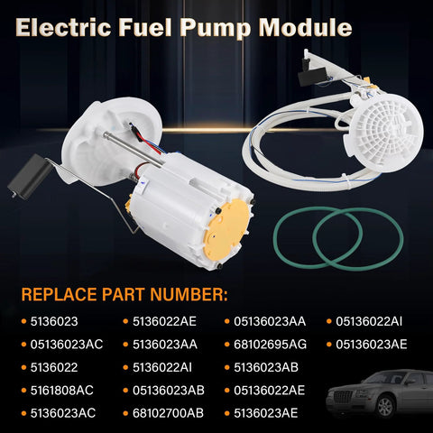 Electric Fuel Pump Module Assembly For 05-15 Chrysler 300, 08-15 Dodge Challenger, 06-15 Charger, 05-08 Magnum, components shown