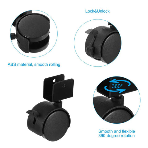 Top Shelf Ninja Quiet 2 Inch Swivel Caster Wheels Featuring Secure Locking Brake Plus Sturdy U Bracket 4 Pack Heavy Duty Roller Replacement For Cabinets Tables Smooth Glide Daily