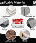 FOCSTOL 12-piece diamond hole saw kit for porcelain/ceramic/marble/granite; sizes 6–100 mm with milling and bevel bits.