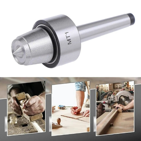 Pro Grade MT1 Wood Lathe Live Center Stainless Steel Long Spindle for CNC Turning Heavy Duty Tailstock Tool