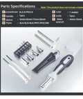 Components of All-In-One 17-In-1 Toolkit With Flashlight, Screwdriver Set, Socket Wrench, And Utility Knife For Home Fixes, Camping