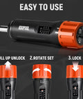 All-In-One 46-Piece Torque Screwdriver Kit With 1/4 Inch Drive, Adjustable 10-70 In-Lbs, Includes 40 S2 Bits And 5 CR-V Nut Drivers, Portable Case For Electronics, Bike, DIY And Repair, Orange torque screwdriver with adjustable scale and lock steps