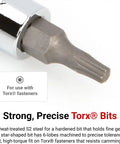 One Quarter Inch Drive T27 Torx Bit Socket With S2 Steel Bit Press Fit For A Straight No Loosen Connection And High Torque Cam Out