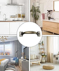Beefy 12 Pack 4 Inch Vintage Barn Door Pulls In Antique Bronze Heavy Duty Handles shown in kitchen, bathroom, bedroom, and living room