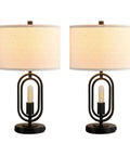Lit 2 Pack 21.5 Inch 3 Way Dimmable Touch Table Lamps with Rotary Main Light Night Light USB Port And AC Outlet Lantern Style