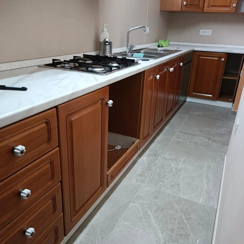 Kitchen view with 10 Piece Antique Bronze Ceramic Dresser Handles For Cabinets And Drawers Vintage Drawer Pulls And Knobs White Flower Finish.