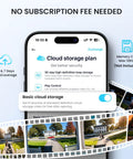 Smartphone screen showing cloud storage features for Wireless 2K Doorbell Camera With No Monthly Fees, Ultra Wide View, Real Time PIR Motion Alerts.