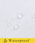 Close-up of water droplets on Outdoor Sheer White Weighted Curtains With Rod Pocket And Back Tab, 120 Inch Length, 2 Panels