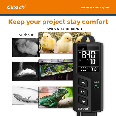 STC1000 Temperature And Humidity Controller No WiFi Thermostat for controlling reptile and aquarium environments.
