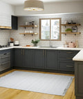 Kitchen with installed Six By Four Inch L Shaped Shelf Brackets Heavy Duty Die Cast Alloy Metal 90 Degree Corner Brace Joint Supports Shelves