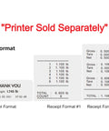 Print formats showing label and receipts for Heavy Duty Commercial Platform Scale With Lb Kg Switchable Dial, Ntep Legal For Trade.