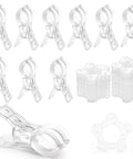 Spring Clamps Set 10 Pieces 3.5 Inch Clear Plastic Clips With 50 Balloon Clips For Balloon Arch Backdrop Craft Decoration Projects Super Handy Durable Great For Events
