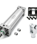 Beefy Pneumatic Air Cylinder With 2-1/2 Inch Bore And 11.81 Inch Stroke, Double Acting Single Rod Design, M16x1.5 Threaded