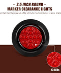 2.5 inch round marker clearance light with 13 LEDs from 10 Pack 2.5 Inch Round Trailer Marker Lights Kit With 13 LED Per Light
