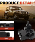 Premium Transfer Case Rear Output Shaft Seal For 2007 2018 Jeep Wrangler JK with 6-pin and 4-pin connectors, view details.