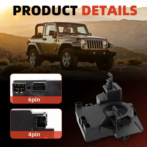 Premium Transfer Case Rear Output Shaft Seal For 2007 2018 Jeep Wrangler JK with 6-pin and 4-pin connectors, view details.